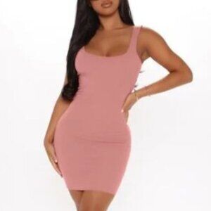 Love Tree Berry Pink Ribbed Bodycon Mini Dress Women's Size M
